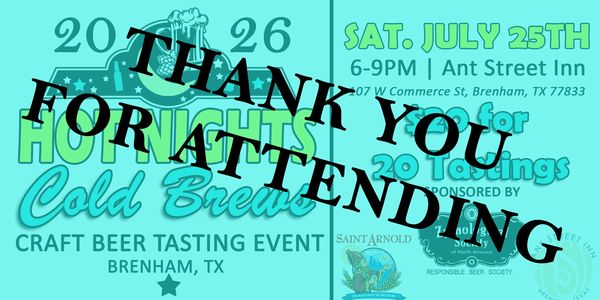 Craft beer tasting event flyer with thank you text.