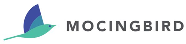 Logo of a mockingbird with text.