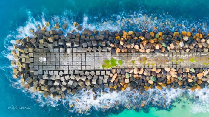 shot with a drone looking straight down using the long exposure. 