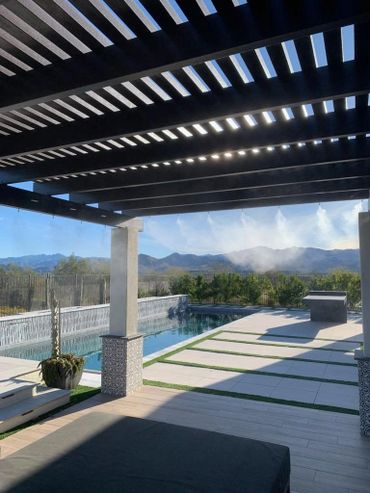 perimeter misting system in desert sun in Arizona