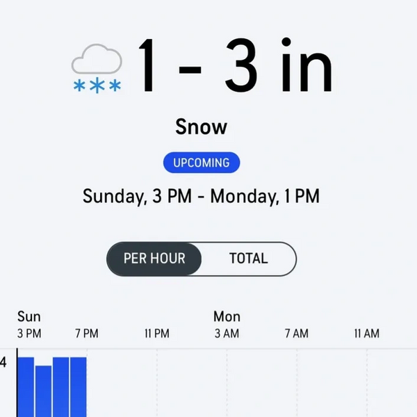 Snow predictions for sunday 