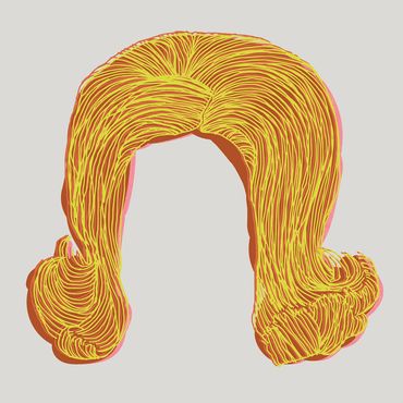 drawn stylized retro hairstyle. the flip
