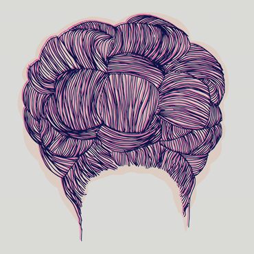drawn stylized retro hairstyle. the knot