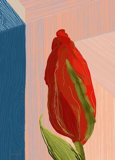 whimsical tulip still life 2 of 3 of triptych