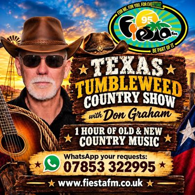 Advertisement for Texas Tumbleweed Country Show on Fiesta FM.