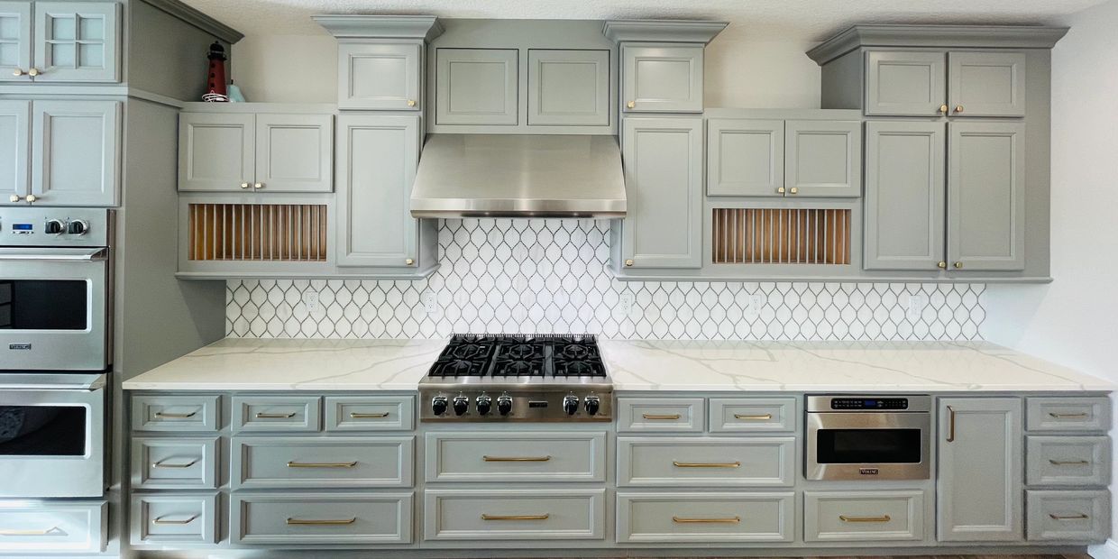 Tiled kitchen backsplash