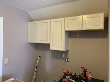 first cabinets installed
