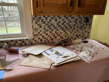 right side of backsplash