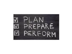 Checklist with steps: Plan, Prepare, Perform, all checked off.