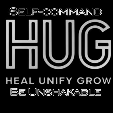 Motivational message about self-command and growth with the acronym HUG.