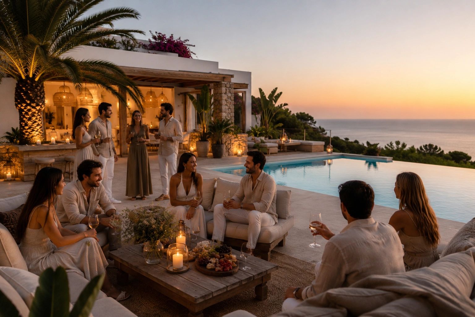 Group wellness retreat and mobile massage experience in Ibiza villa