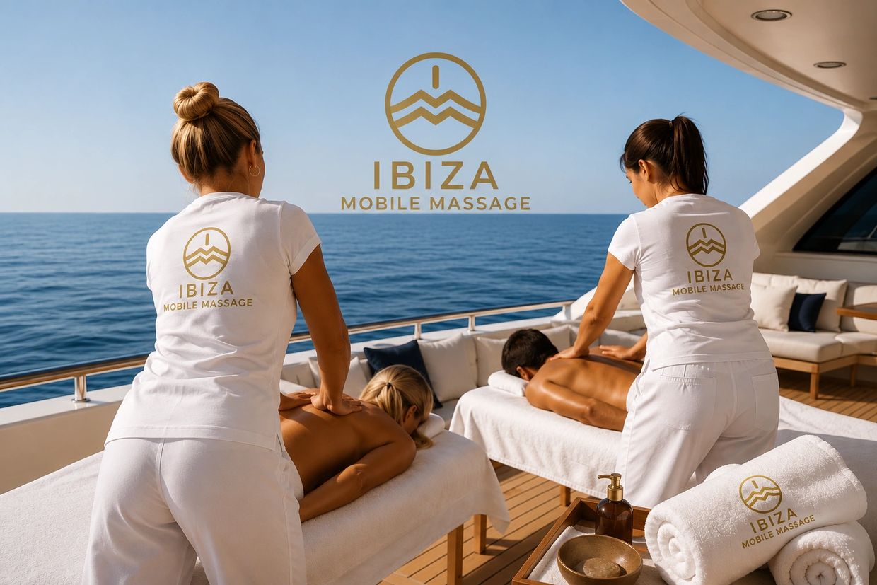 Yacht massage experience in Ibiza with Ibiza Mobile Massage therapists delivering luxury wellness tr