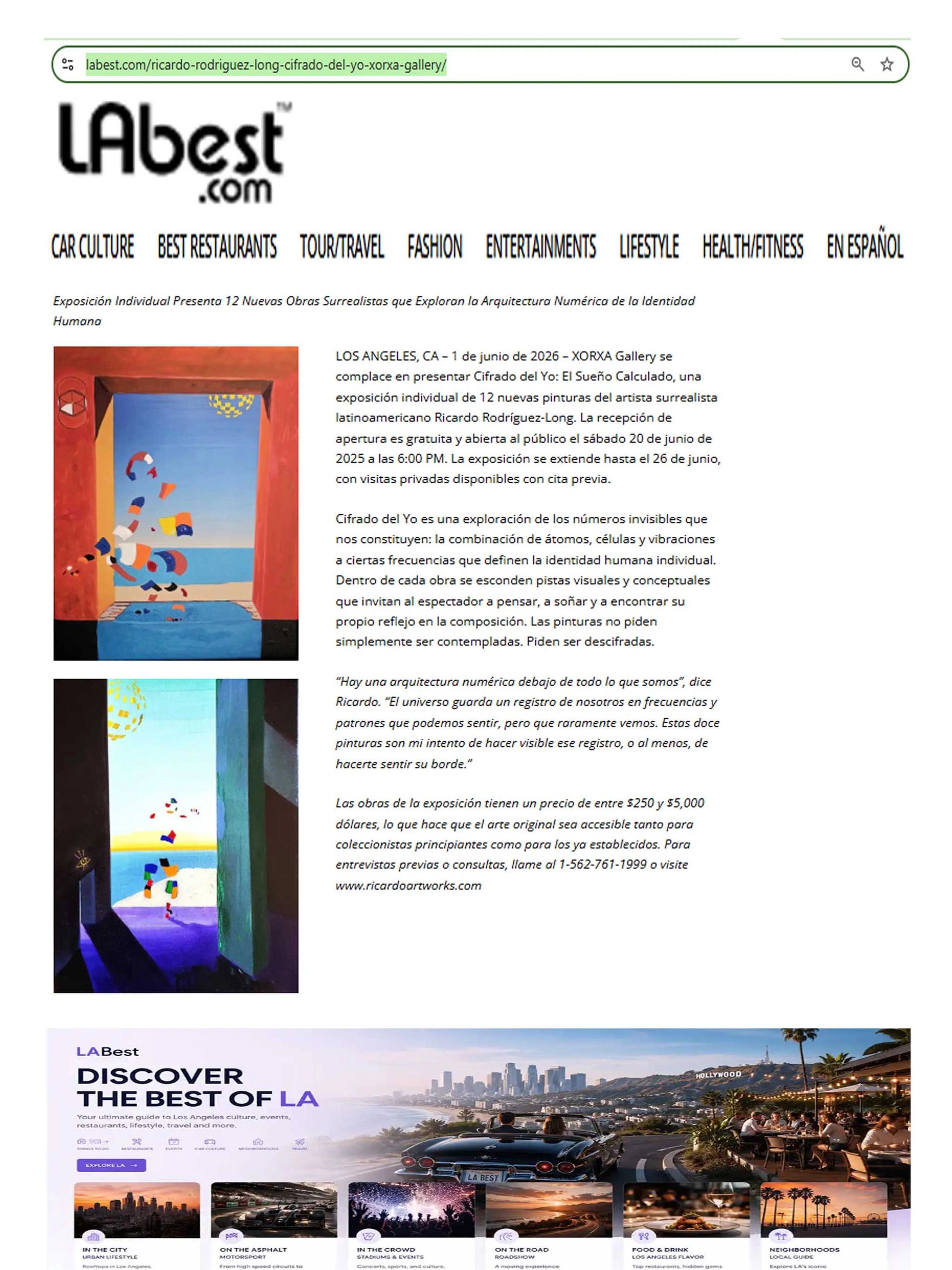 Surrealist art exhibition by Ricardo Rodríguez-Long at XORXA Gallery in Los Angeles.