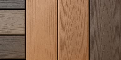 Various wood textures and shades on panels.