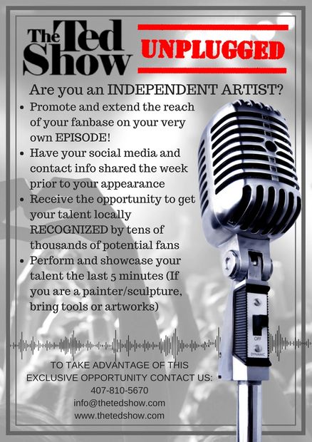 the ted show unplugged independent artist central Florida talent showcase singer perform promotion