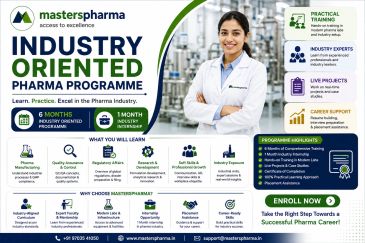 Masters Pharma Industry-Oriented Pharma Programme provides six months of career-focused pharmaceutic