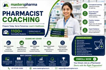 Masters Pharma provides comprehensive Pharmacist exam coaching for State Pharmacist, AIIMS, ESIC, Ra