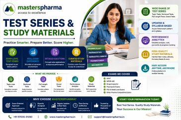 Masters Pharma pharmacy test series and study materials provide topic-wise tests, sectional tests, f