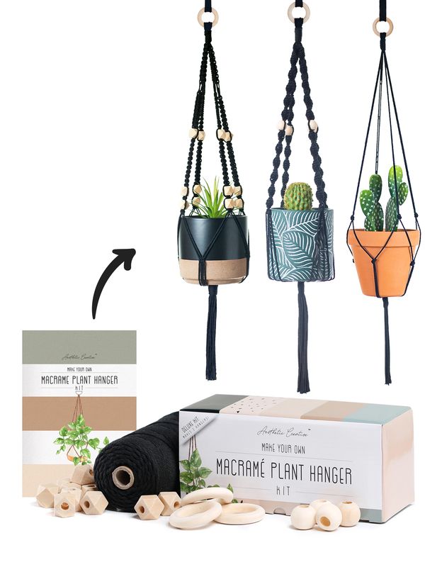 DIY Macramé Plant Hanger Kit Makes 3 By Aesthetic Creative