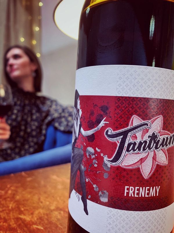 A woman drinking wine