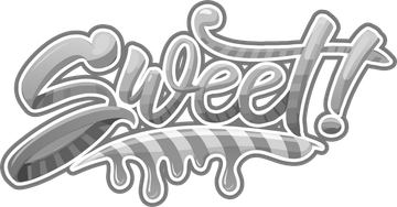 Colorful and playful "Sweet!" text design.