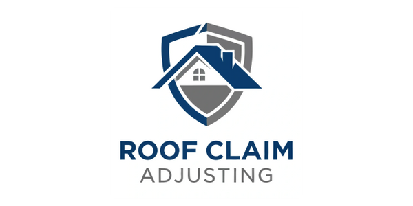 Logo of Roof Claim Adjusting with house and shield design.