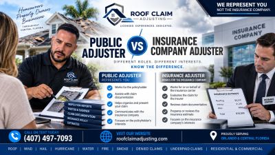 Learn the difference between a public adjuster and insurance adjuster and how each handles Florida p