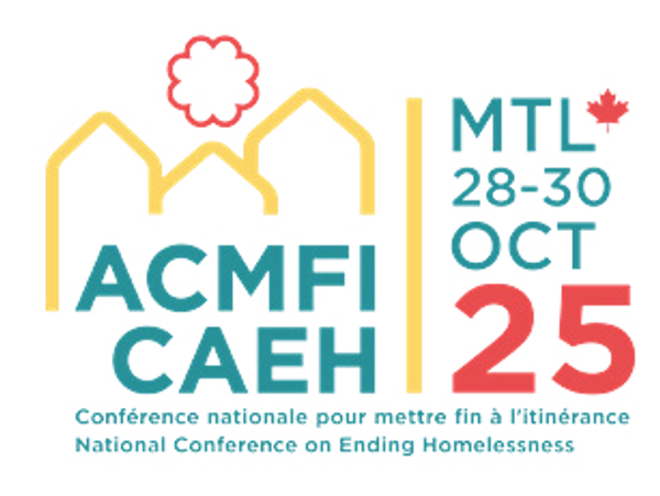 Logo for the 25th National Conference on Ending Homelessness in Montreal, October 28-30.