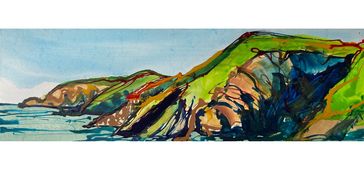View over Ceibwr Bay