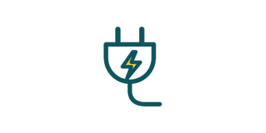 Electric plug with a lightning bolt icon.