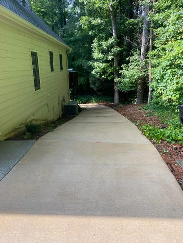 Clean driveway with post treatment.