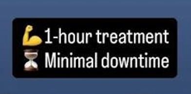Advertisement for a quick 1-hour treatment with minimal downtime.