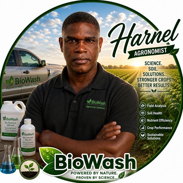 Agronomist Harnel promotes BioWash for stronger crops and better soil health.