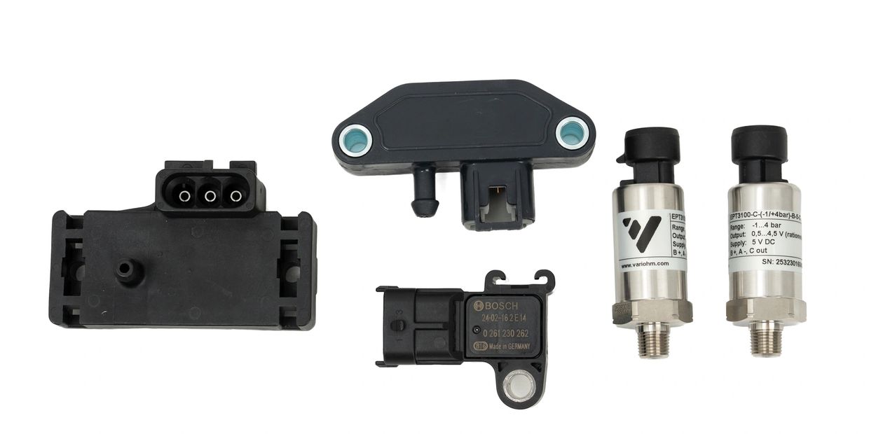 Various automotive sensors including pressure and position sensors.