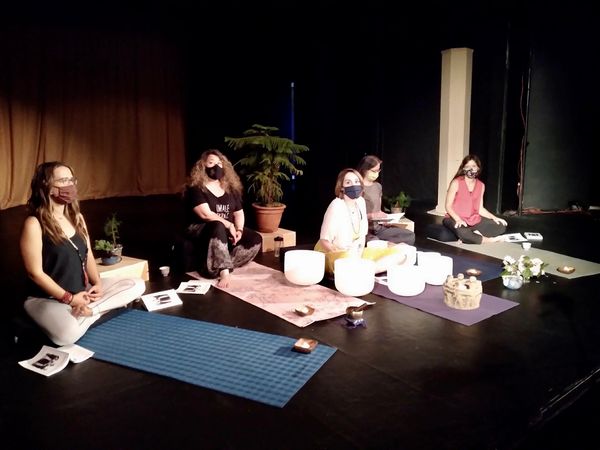 BreatheYourOMBalance volume 3, Yoga and Relationships book launch 2021. Roxy Regional Theatre. 