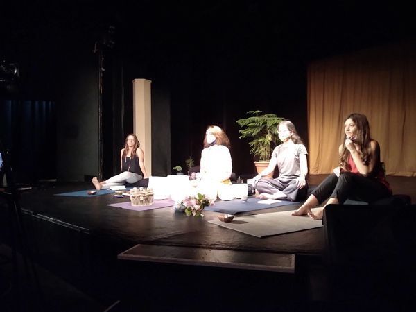 BreatheYourOMBalance volume 3, Yoga and Relationships book launch 2021. Roxy Regional Theatre. 