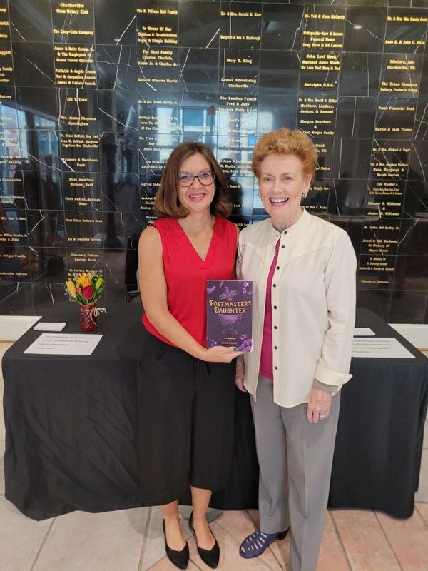 Sharon Mabry's Book Launch, book signing, The Postmaster's Daughter, Customs House Museum 2022.