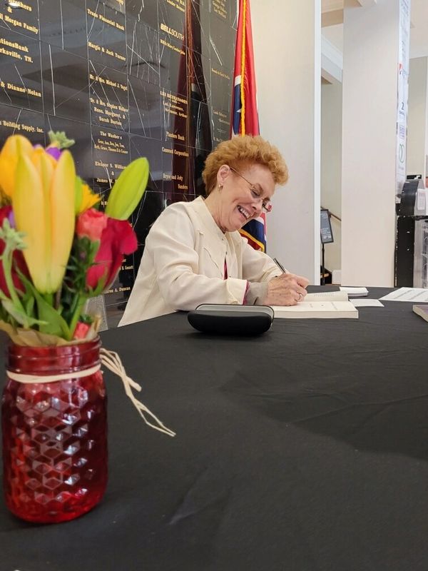 Sharon Mabry's Book Launch, book signing, The Postmaster's Daughter, Customs House Museum 2022.