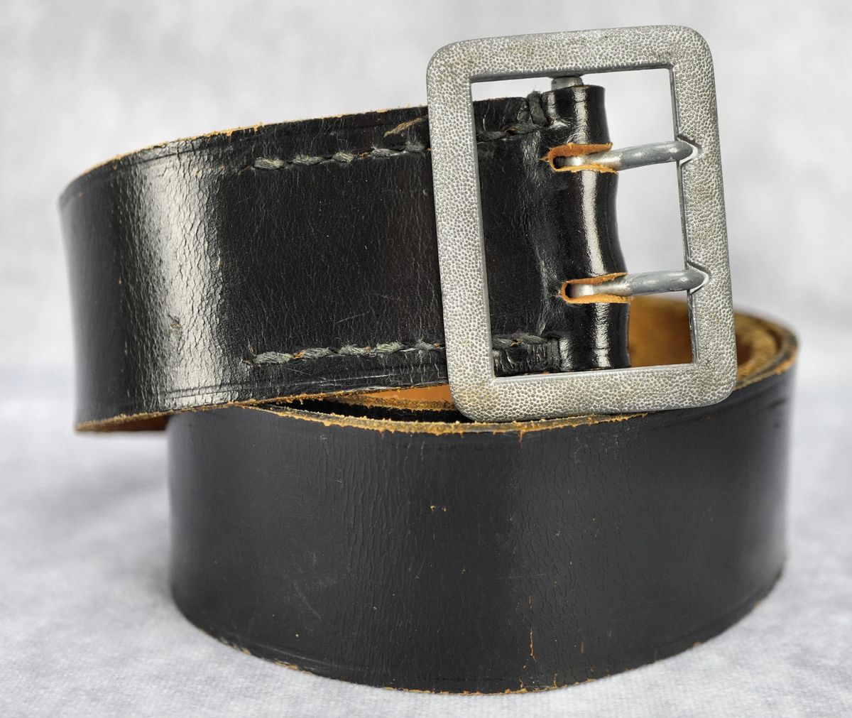 Black Leather Double Claw Belt & Buckle Set