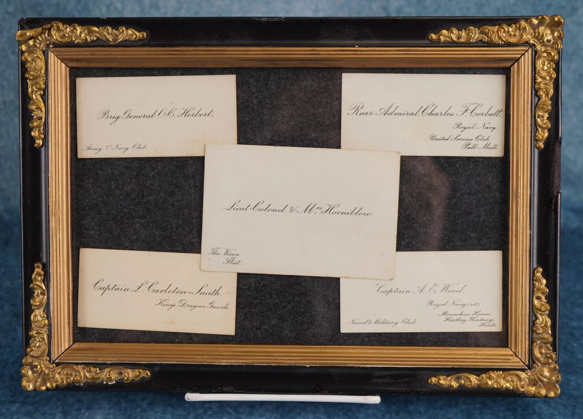 5 FRAMED Allied Officers and General Calling Cards