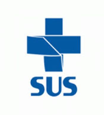 Logotipo do SUS em azul.