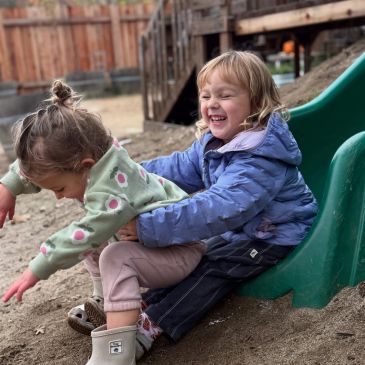 kids playing on the slide