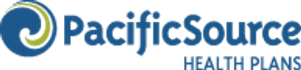 PacificSource Health Plans logo with a blue and green swirl.