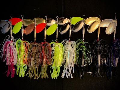 10 CHARTREUSE WITH WHITE TAIL SILICONE SKIRTS FOR FISHING LURES