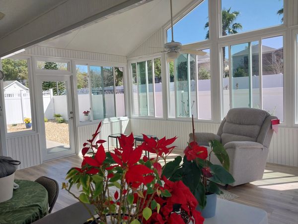 Lanai remodel with Insulated Windows.