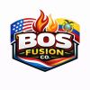 Logo for BOS Fusion Co with fiery design.