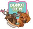 Logo with a moose and a bear for The Donut Den.