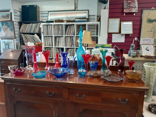  Old furniture and household items in antiques shop