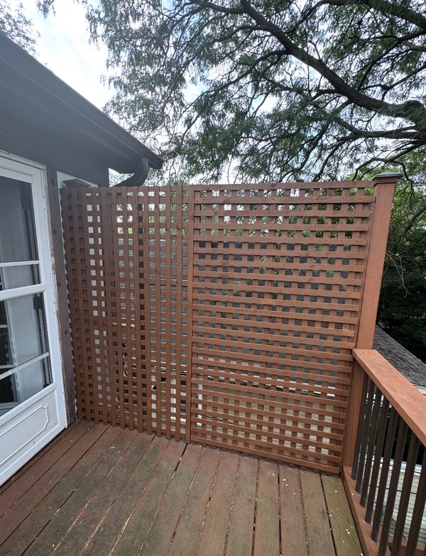 Deck privacy screen installation by ANP Associates - custom lattice panels for outdoor privacy
