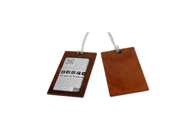koa luggage tag with plastic looped strap